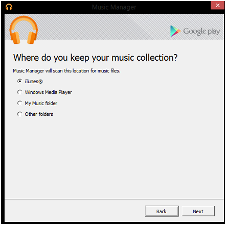 использовать музыку Google Play для передачи музыки iTunes на Android