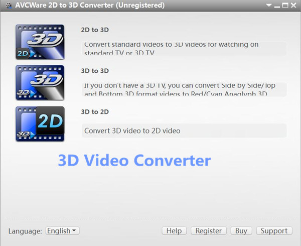 select 2d to 3d option