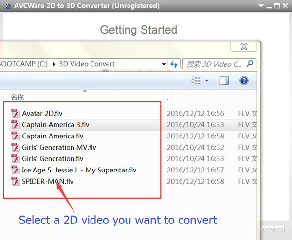 select 2d videos