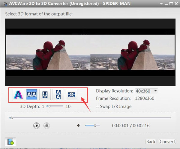 select 3d format