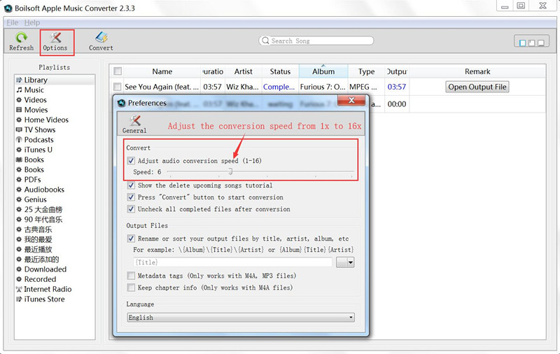 Setting Conversion Speed