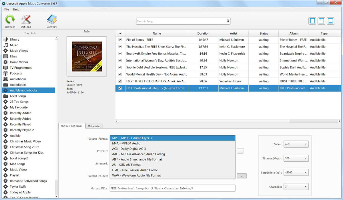 select MP3 as Output Format
