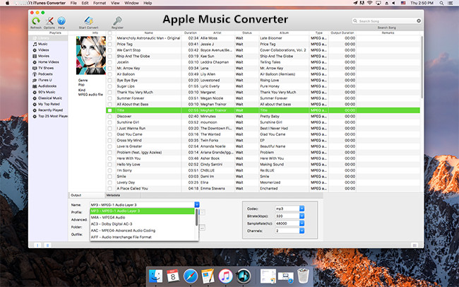 select MP3 as file format