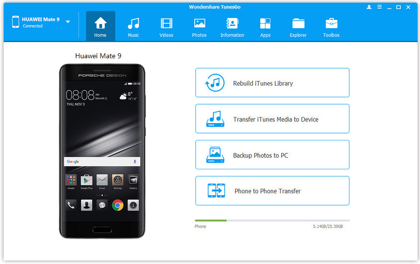 transfer music to Huawei