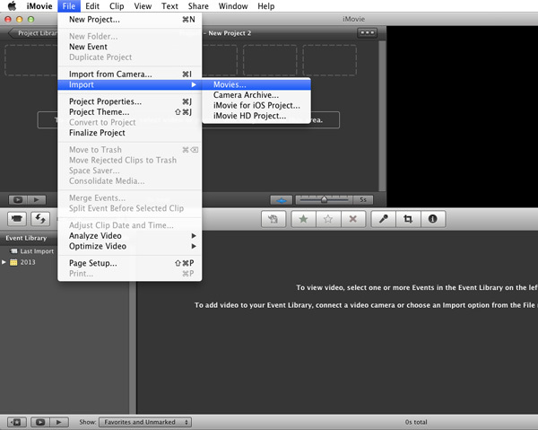 import videos to iMovie