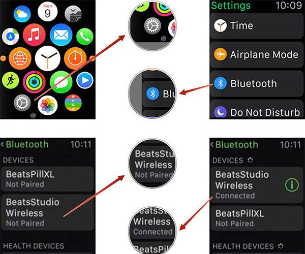 pair bluetooth headphones apple watch