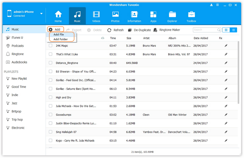 add music to iPhone iPod