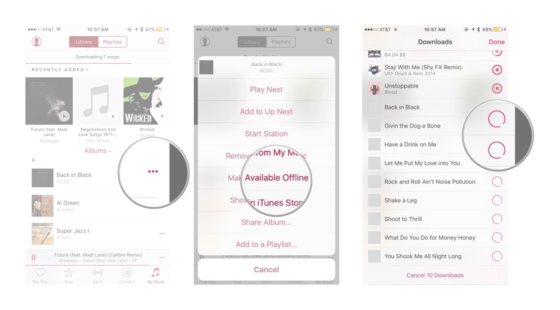 add a song to iphone for offline listening