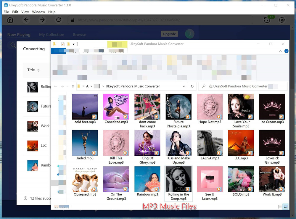 output pandora mp3 songs