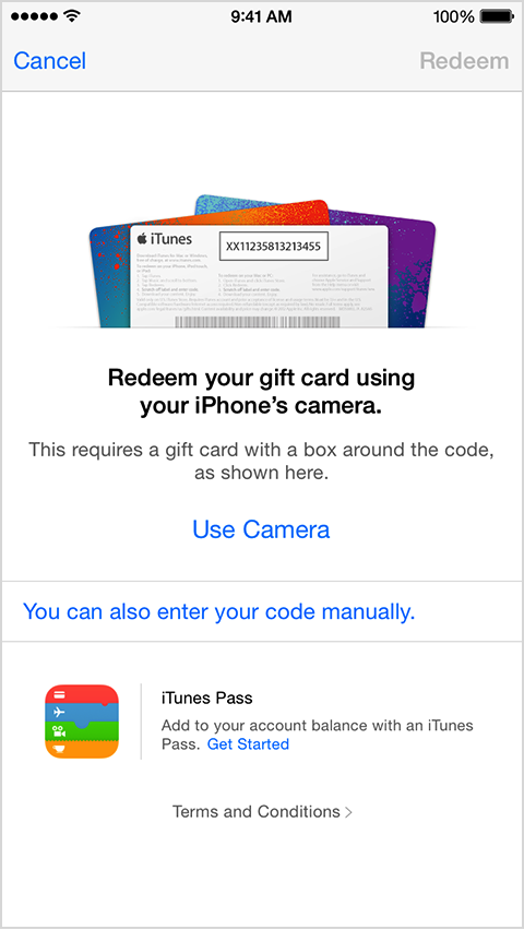 Redeem iTunes Gift Card on iOS