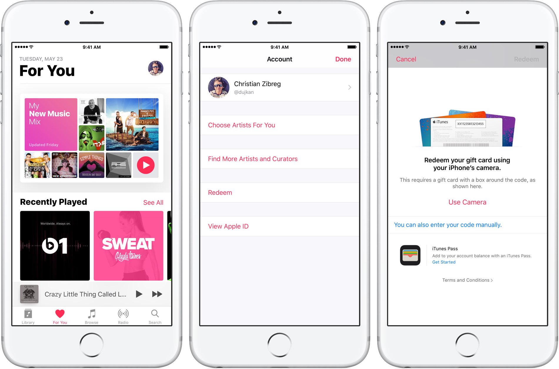Redeem Apple Music gift card on iPhone