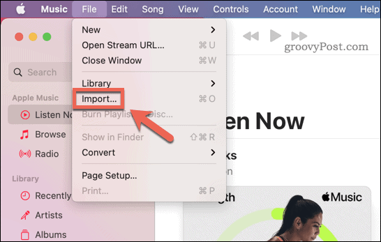 Apple Music app on Mac