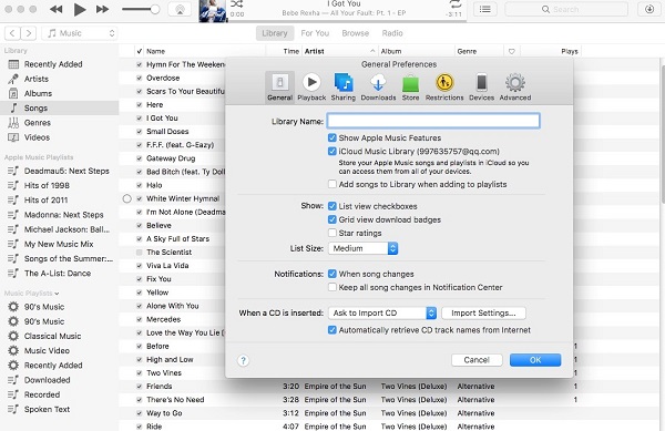 enable icloud music library