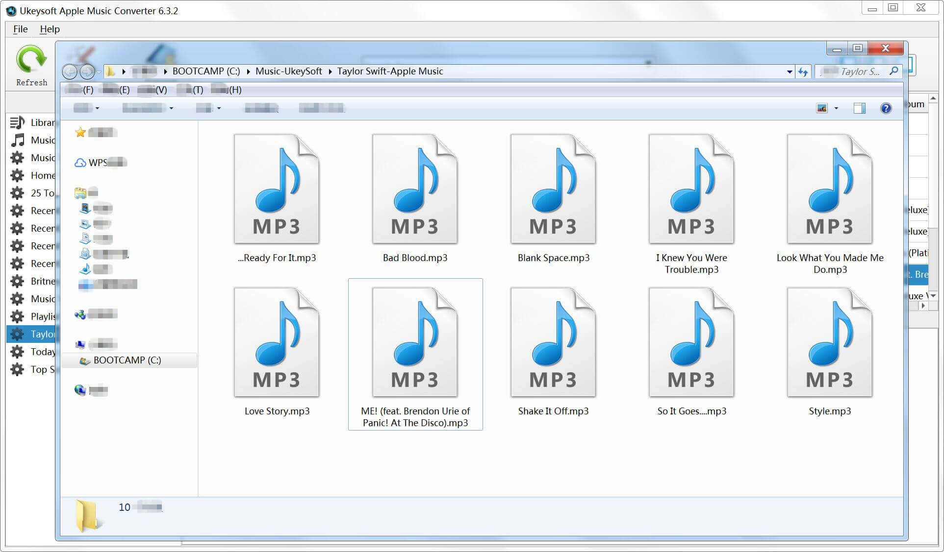 get the converted mp3 music files