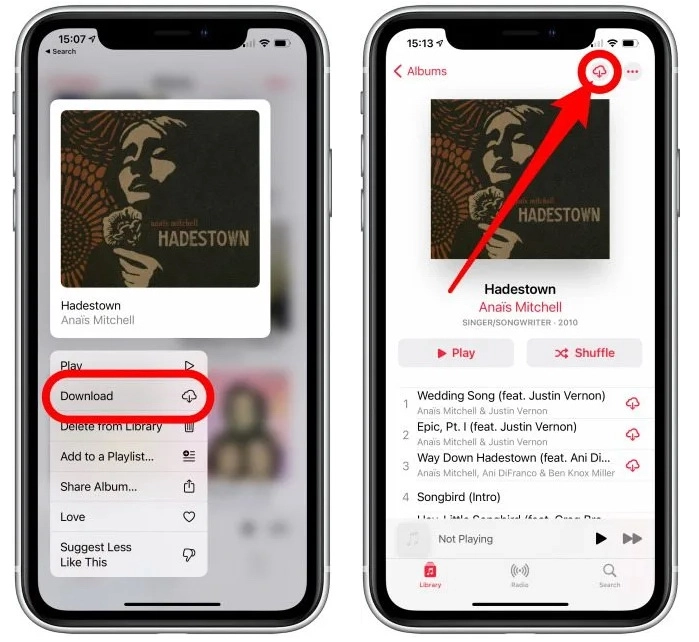 listen to apple music offline on ios