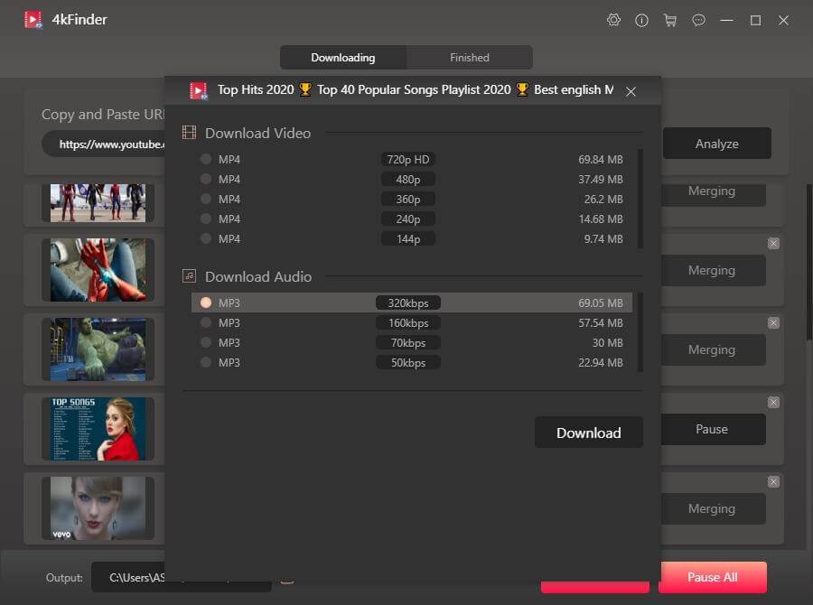 Select MP3 Format and Bitrate