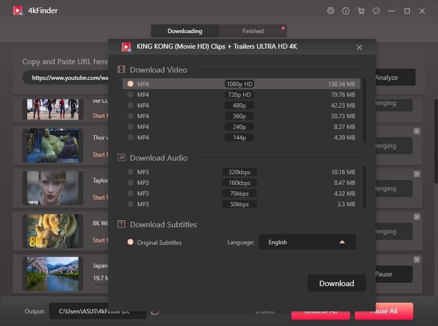 Choose MP4 Format and HD Quality