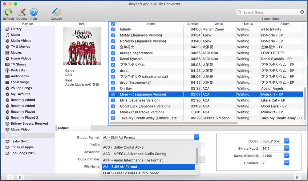 select output format