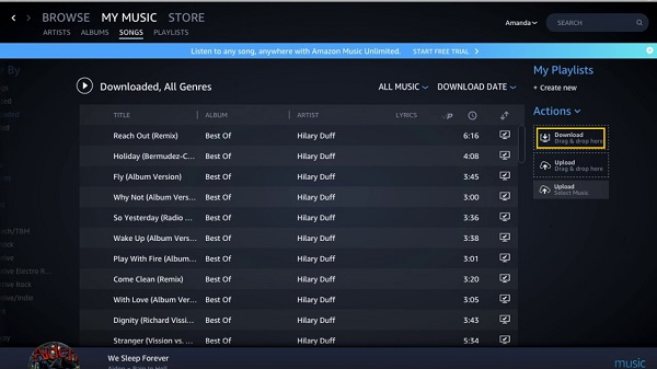 download purchased amazon music