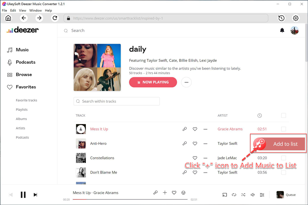 add deezer music