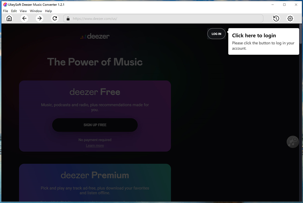 log in deezer account