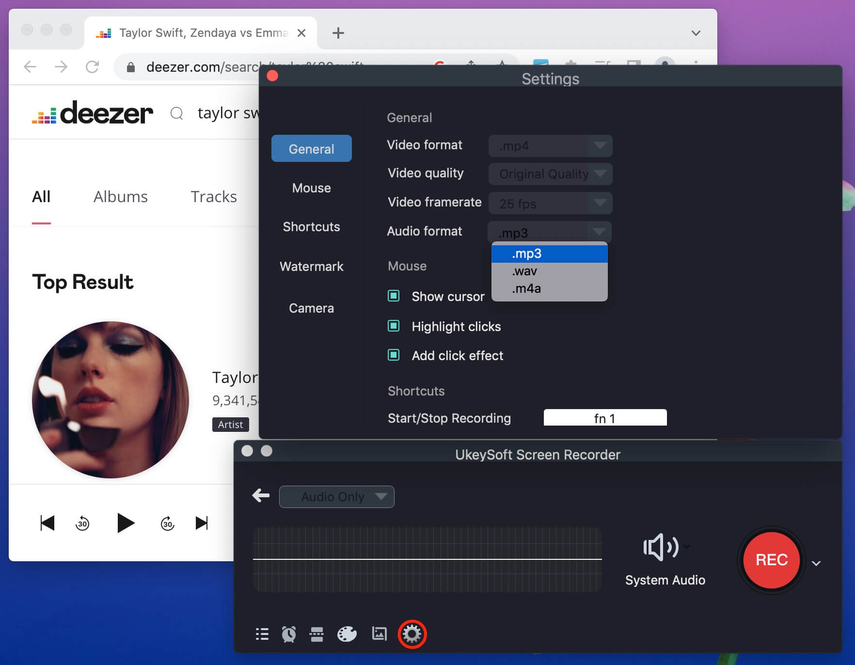 record deezer to mp3