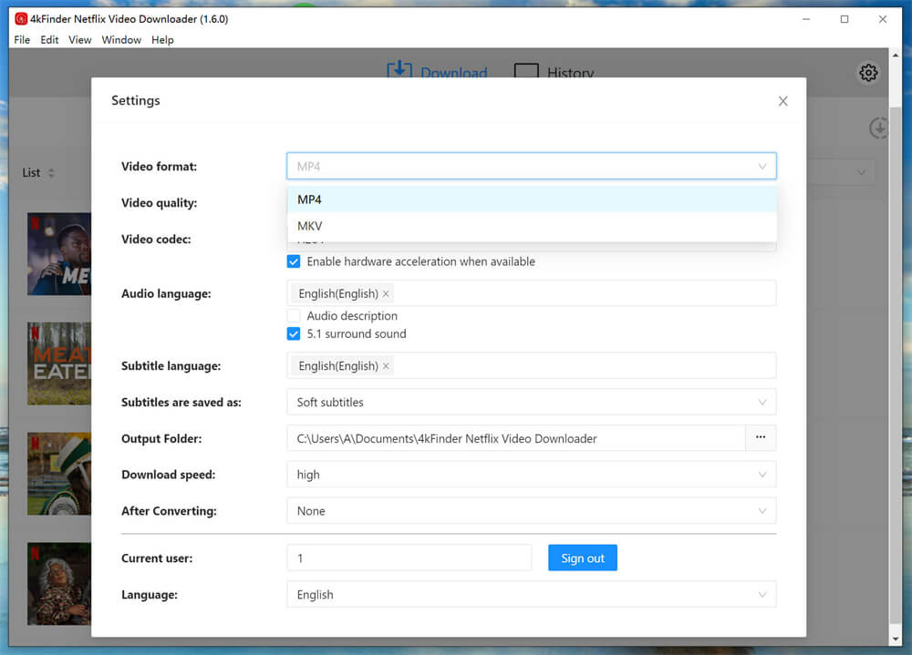 select output format