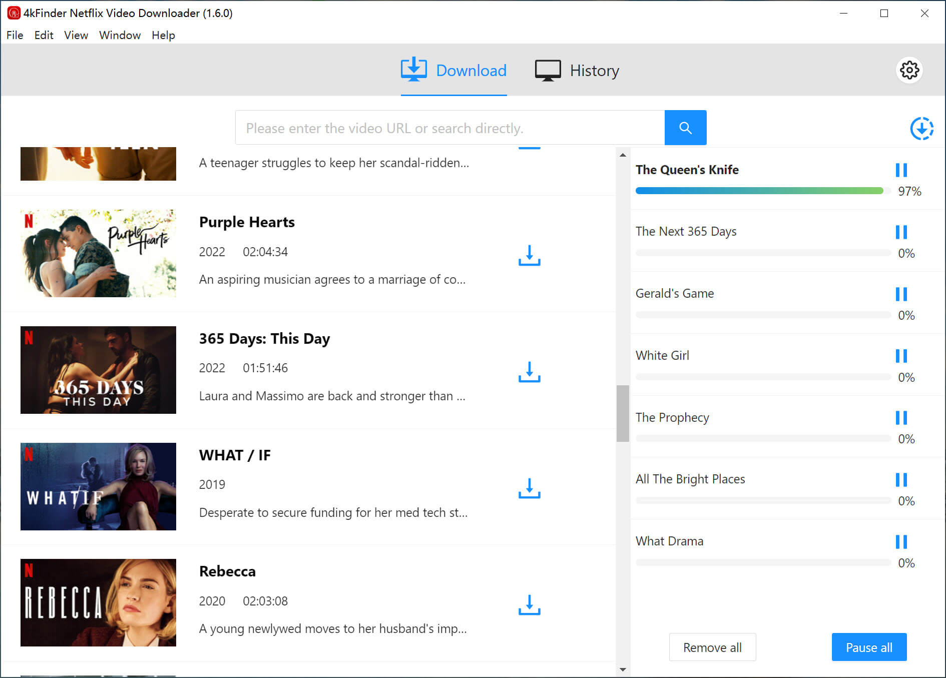 start to download Netflix video